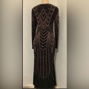 Elegant Black and Pink Beaded Dress